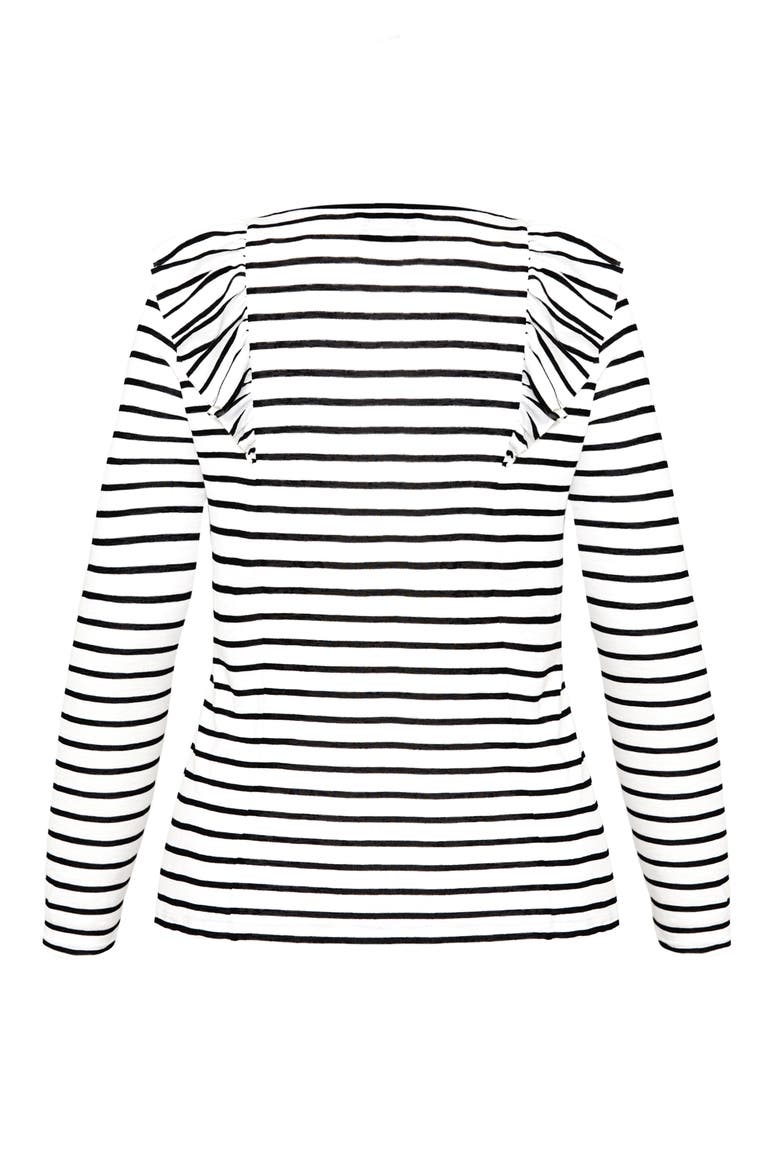 Nautical Ruffle Long Sleeve Tee, Alternate, color, BLACK STRIPE