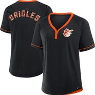 FANATICS Women's Fanatics Black Baltimore Orioles Cooperstown Collection League Diva Raglan V-Neck T-Shirt
