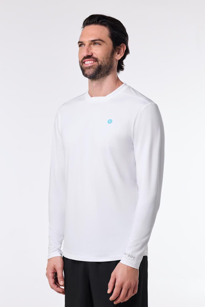 Men's Tiebreaker Long Sleeve Tennis T-Shirt, UPF 50+ Sun Protection, Alternate, color, White