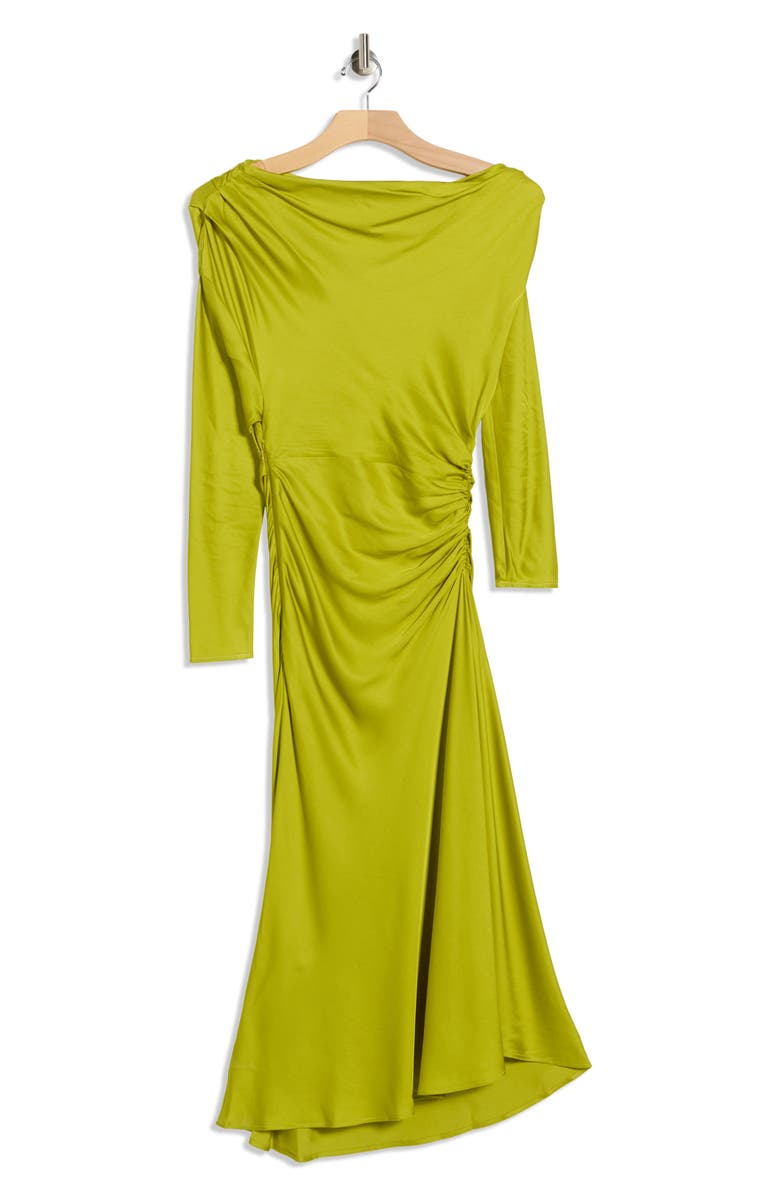 A.L.C. Piper Asymmetric Long Sleeve Dress, Alternate, color, Green Amber
