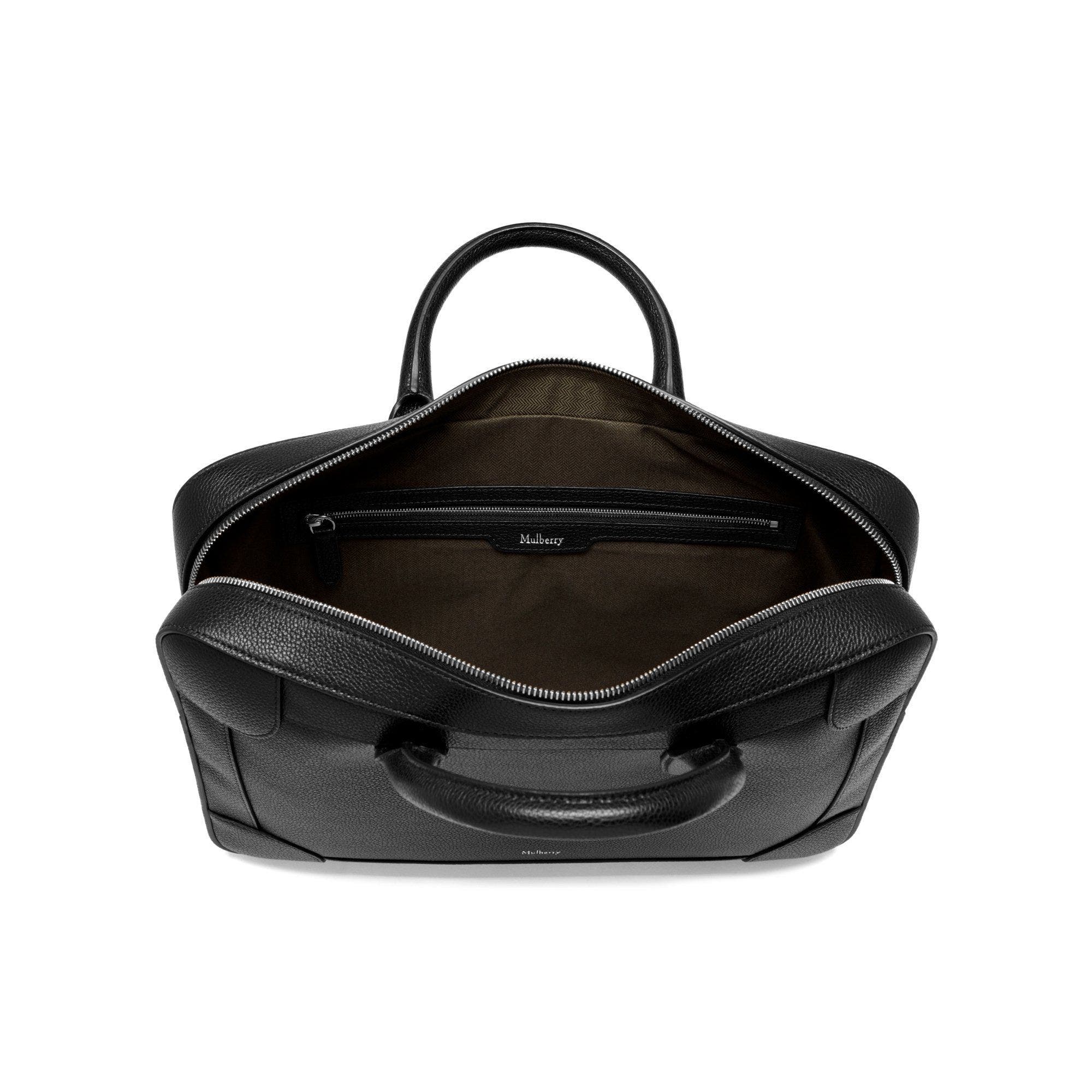 Mulberry Belgrave Leather Briefcase, Alternate, color, Black