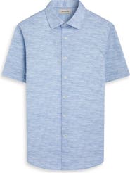 Bugatchi Miles OoohCotton® Space Dye Short Sleeve Button-Up Shirt