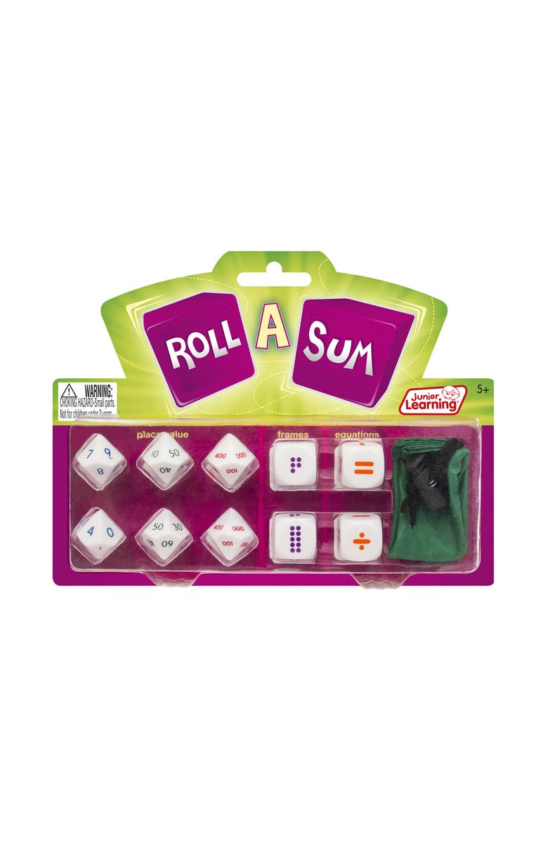 Junior Learning Roll A Sum Dice Game, Alternate, color, Multicolored