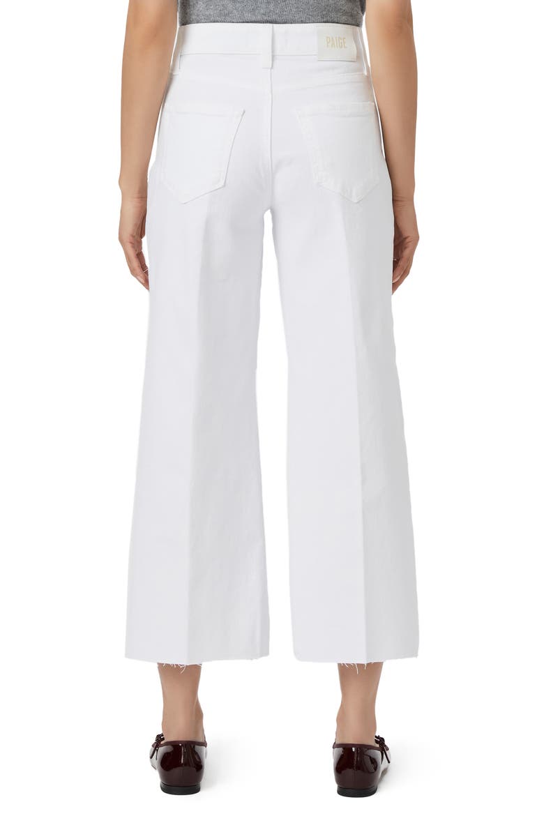 Anessa High Waist Raw Hem Ankle Wide Leg Jeans, Alternate, color, CRISP WHITE