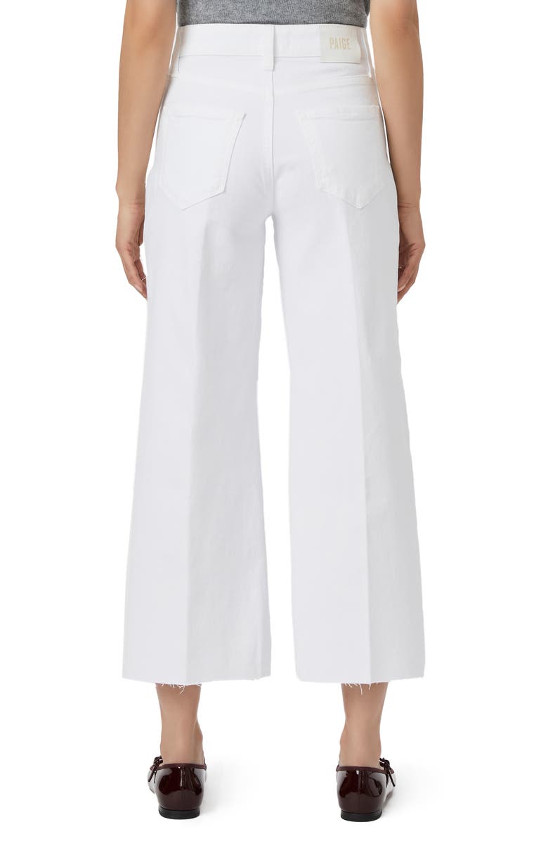 PAIGE Anessa High Waist Raw Hem Ankle Wide Leg Jeans, Alternate, color, Crisp White