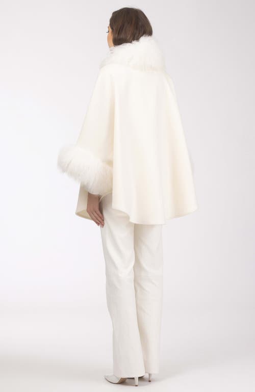 Gorski Select Wool Cape With Select Lamb Collar And Cuffs In White