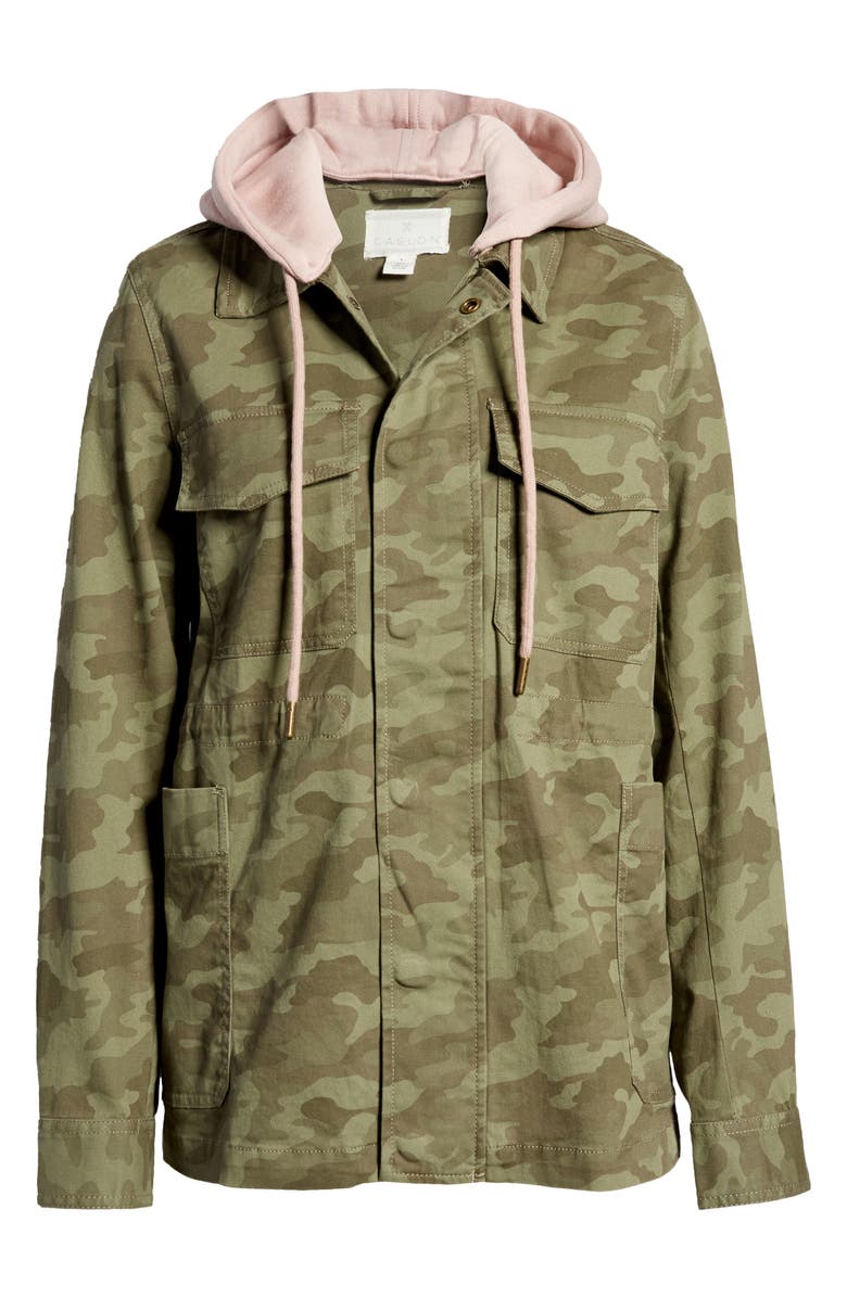 Caslon<sup>®</sup> Hooded Utility Jacket, Main, color,