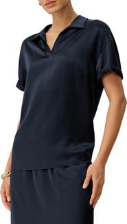 Lilysilk LILYSILK Women's Washable Silk Charmeuse Polo Top