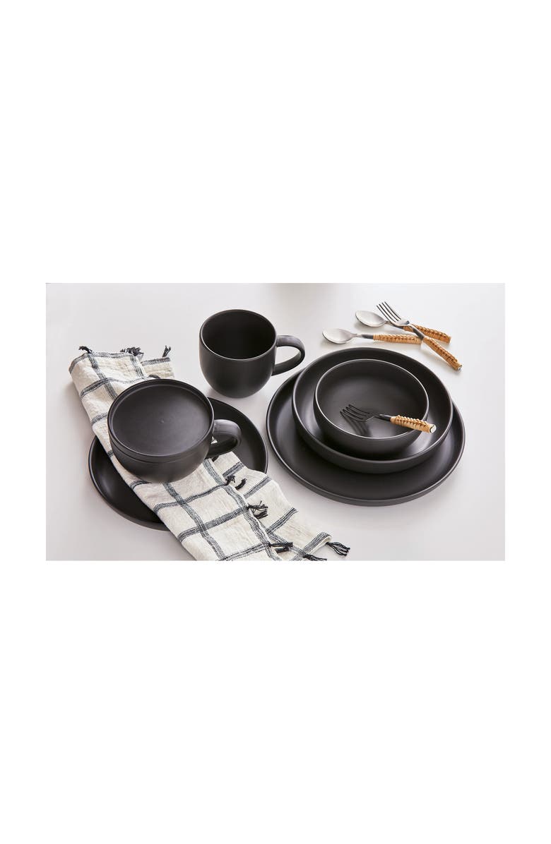 tag Logan Stoneware Dinner Serving Bowl Dishwasher Safe Black, Alternate, color, Black