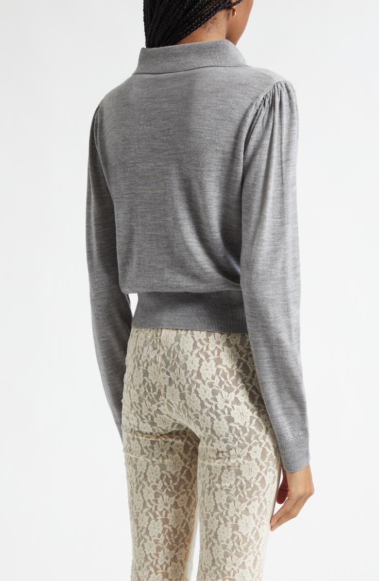 Sandy Liang Akira Merino Wool Sweater, Alternate, color, Heather Grey