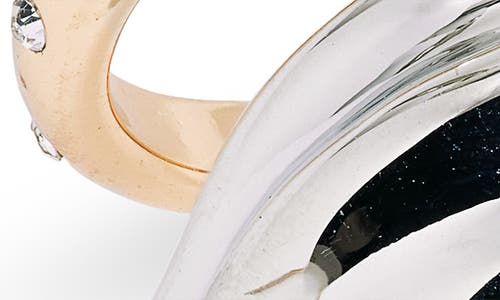 Open Edit Set Of 2 Stacked Bands In Rhodium- Gold