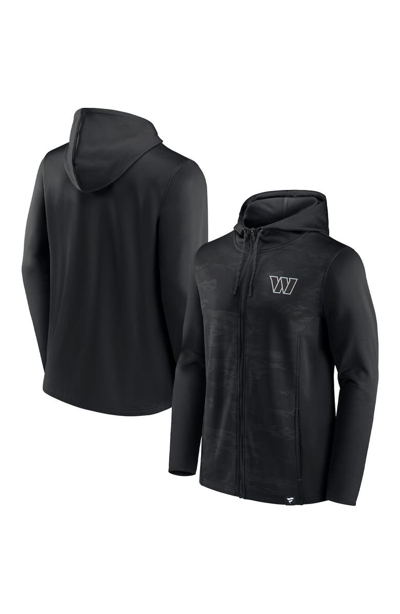 FANATICS Men's Fanatics Branded Black Washington Commanders Ball Carrier Full-Zip Hoodie, Main, color,