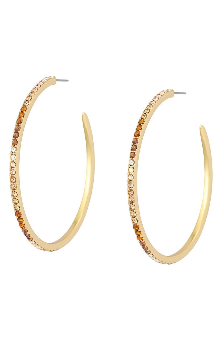 Kurt Geiger London Pavé Large Hoop Earrings, Alternate, color, Gold/ Neutral