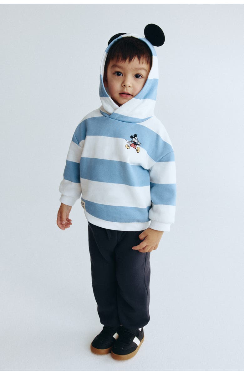 H&M 2-piece Hoodie And Joggers Set, Alternate, color, Light Blue/Mickey Mouse