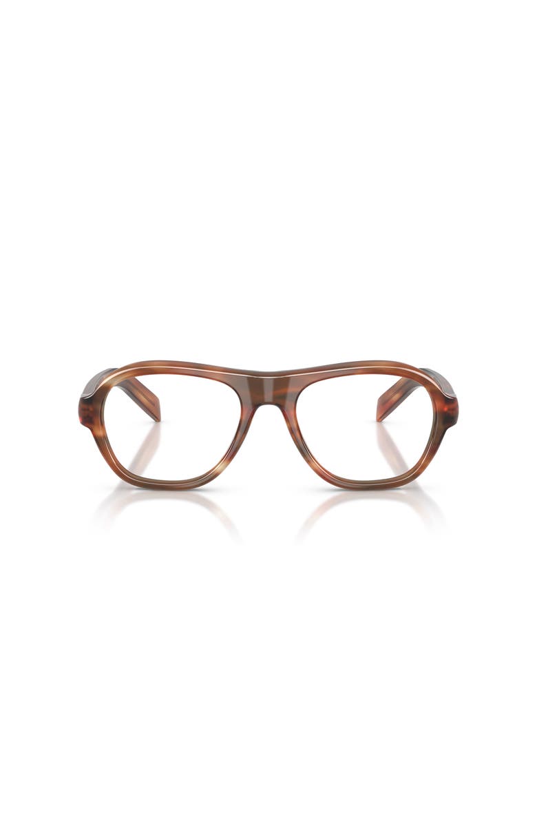 Prada 54mm Rectangle optical glasses, Alternate, color, Brown