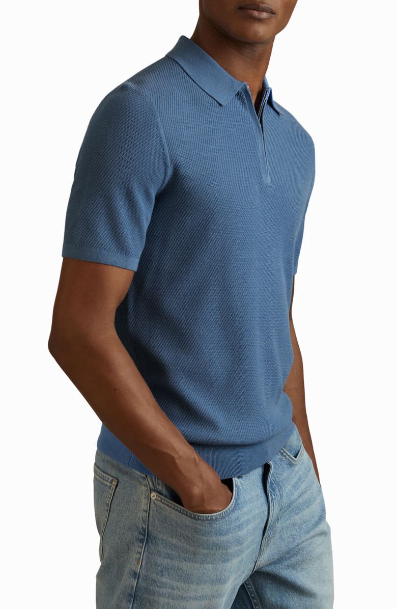 Reiss Ivor Textured Half Zip Polo Sweater, Alternate, color, 
