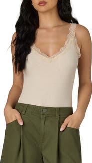 Wit & Wisdom Lace Trim Rib Camisole