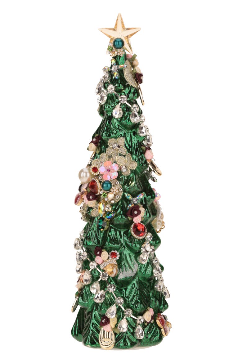 Jeweled Christmas Tree, Green, Main, color, Green