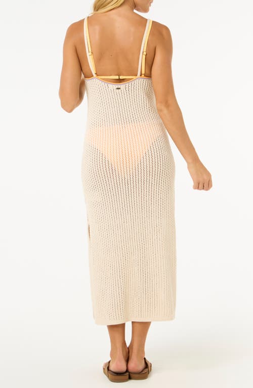 Rip Curl Cala Vadella Open Knit Cover-up Dress In Off White
