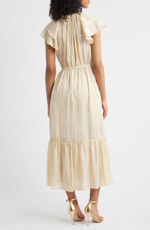 Julia Jordan Flutter Sleeve Dress In Neutral
