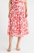 Caslon® Cotton Gauze Tiered Midi Skirt
