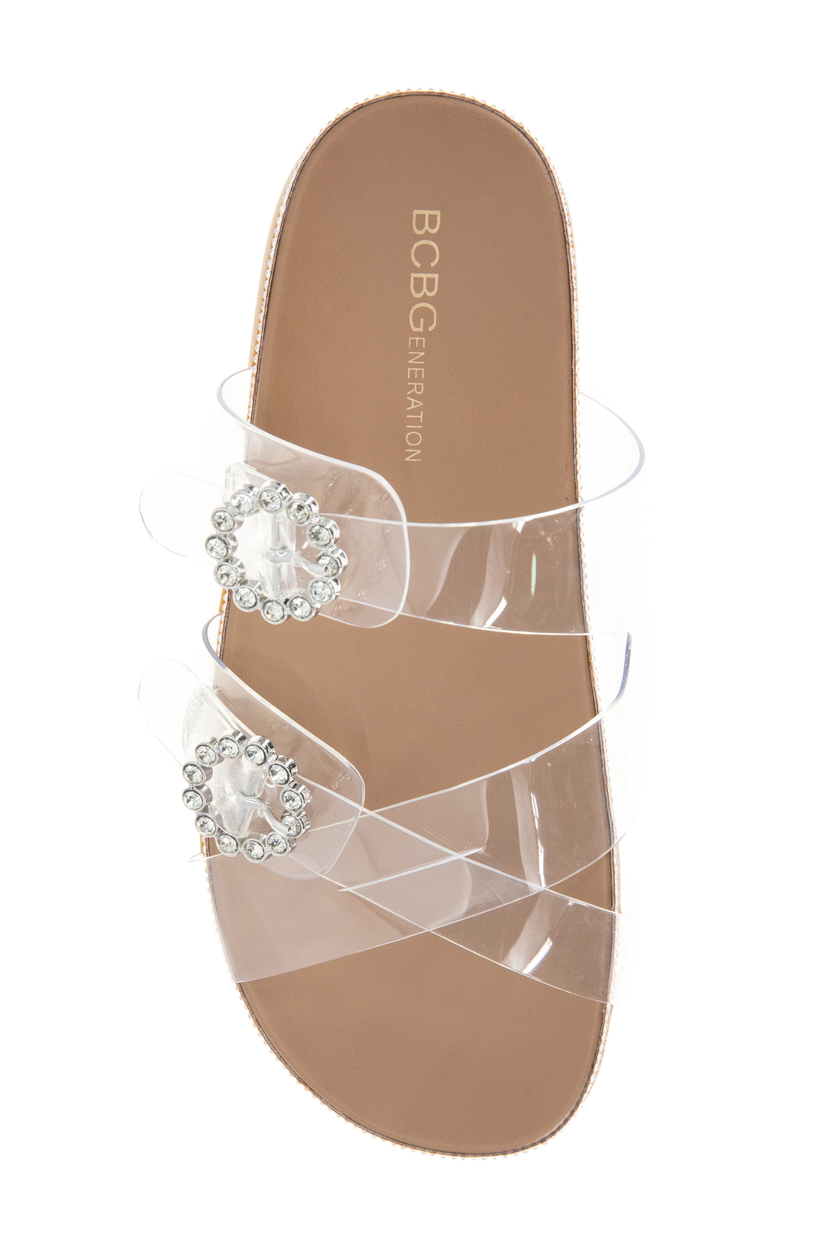 BCBGeneration Jia Rhinestone Slide Sandal, Alternate, color, Clear/ Rhinestone