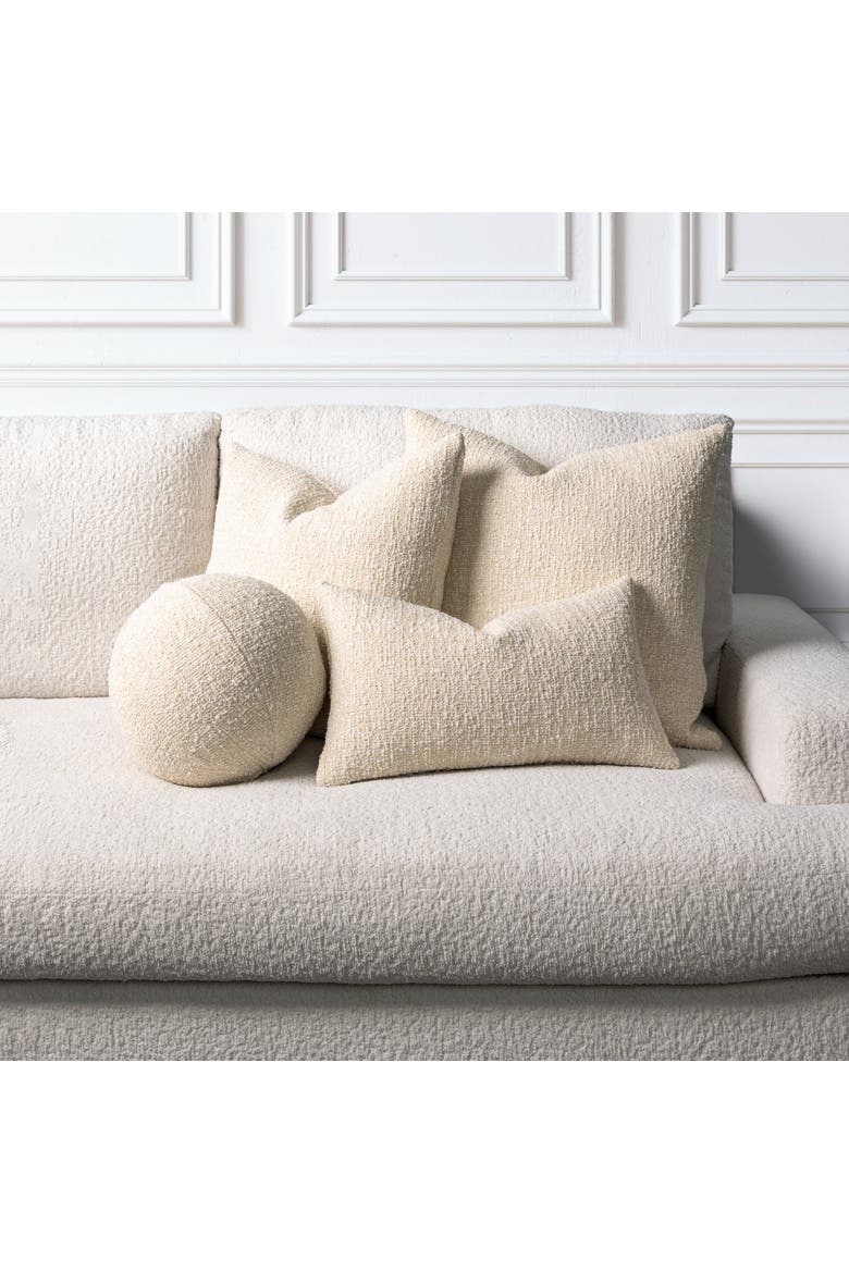 Alto Textured Boucle Indoor & Outdoor Woven Accent Pillow & Insert, Alternate, color, Crema