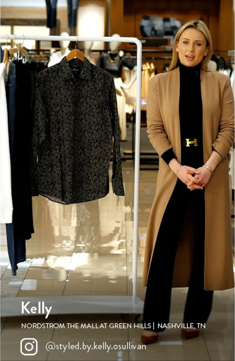 Forest Park Trim Fit Vine Print Cotton Button-Up Shirt, sales video thumbnail