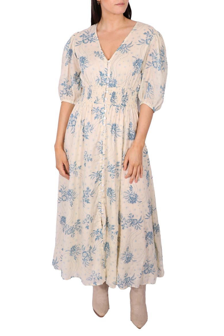 Halo Smocked Waist Maxi Dress, Main, color, BLUEBELLE