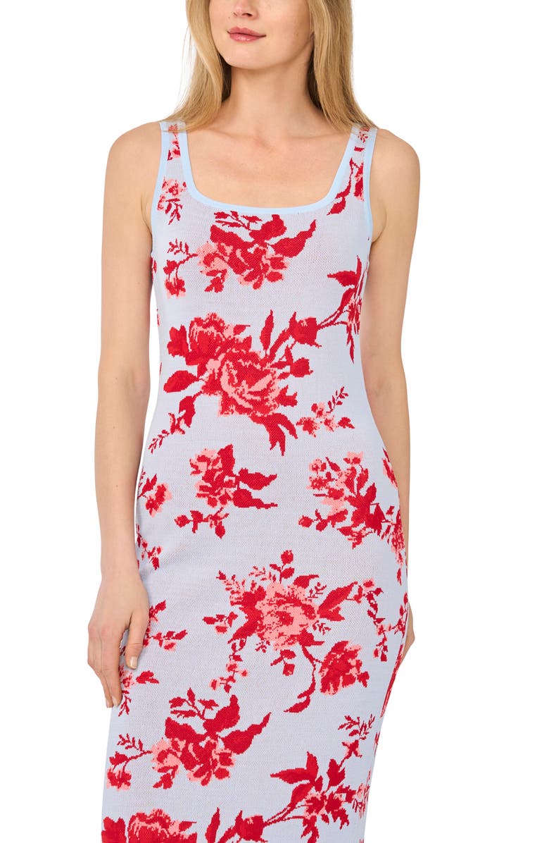 Ted Baker Floral Sleeveless Sweater Dress, Alternate, color, Dusty Sky Blue