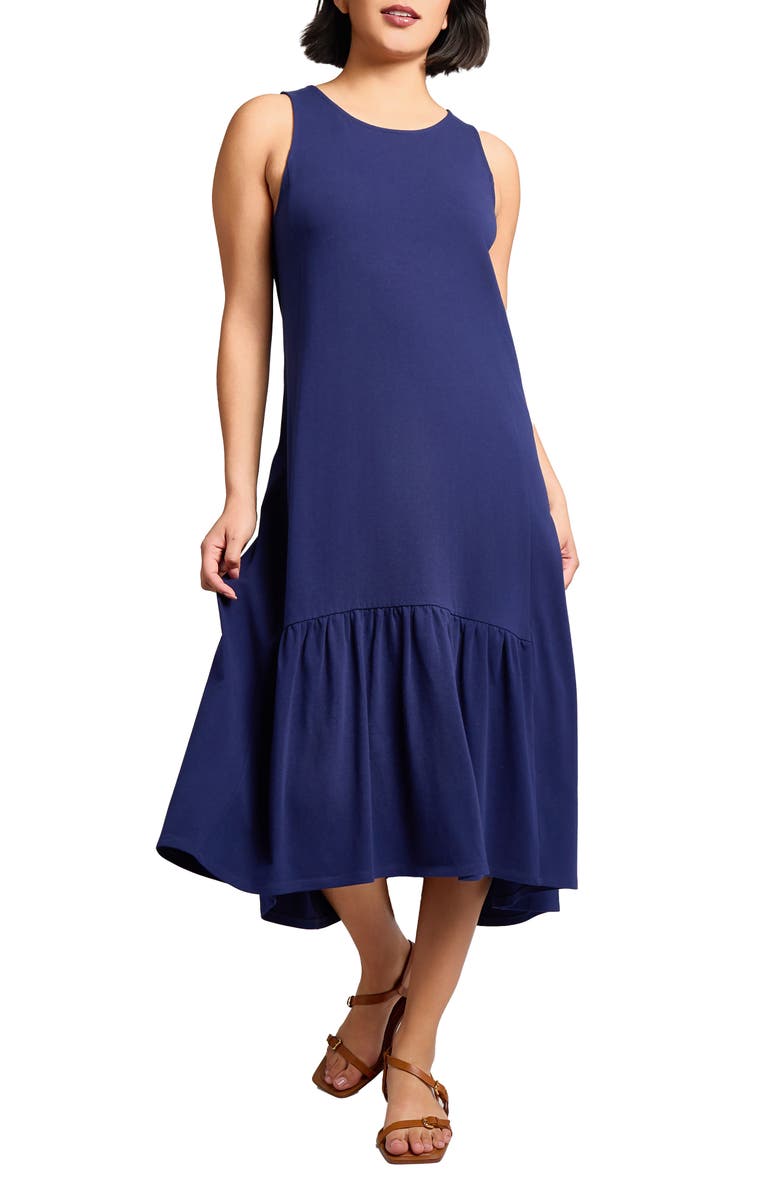 Jones New York Sleeveless Stretch Cotton High-Low Dress, Main, color,