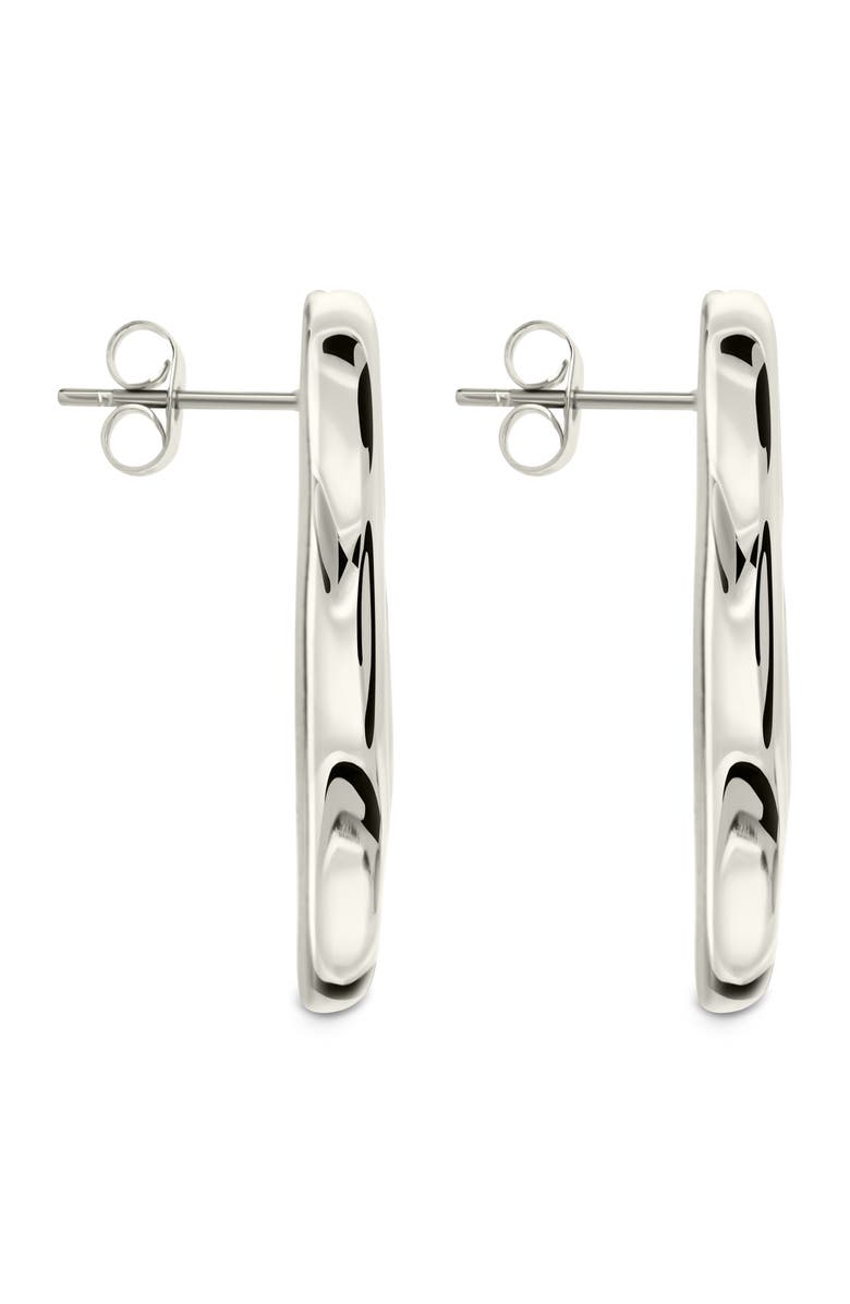 Sterling Forever Monet Molten Bar Stud Earrings, Alternate, color, Silver