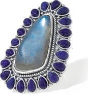 YS GEMS Labradorite Statement Ring