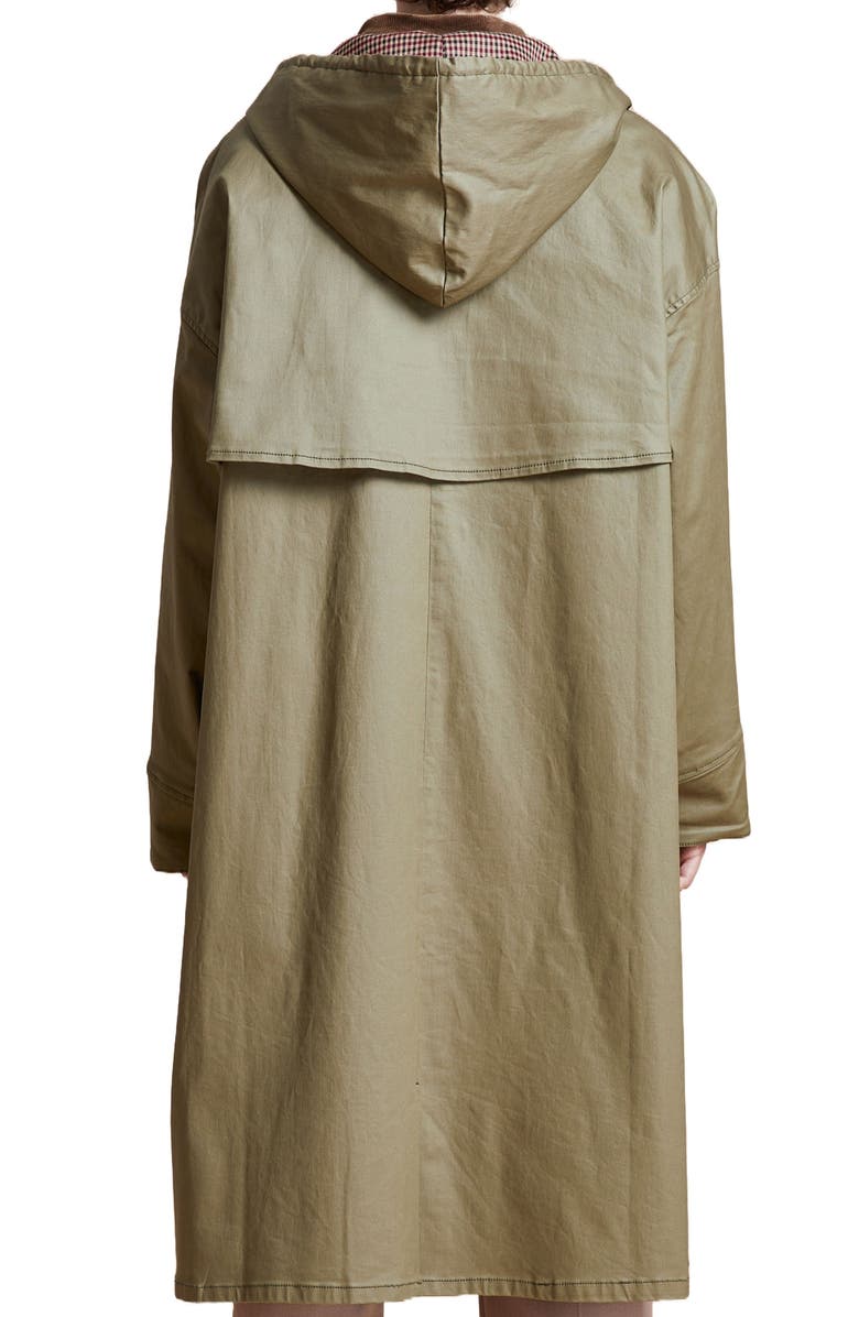 FOUND Hooded Water Resistant Waxed Cotton Blend Coat, Alternate, color, 