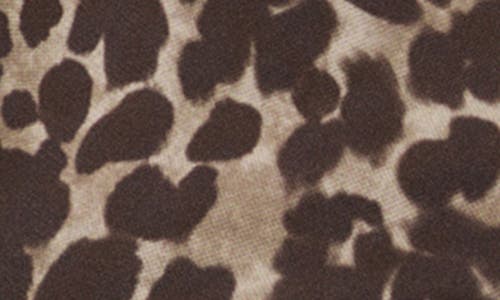 Mango Leopard Print One-shoulder Top In Brown