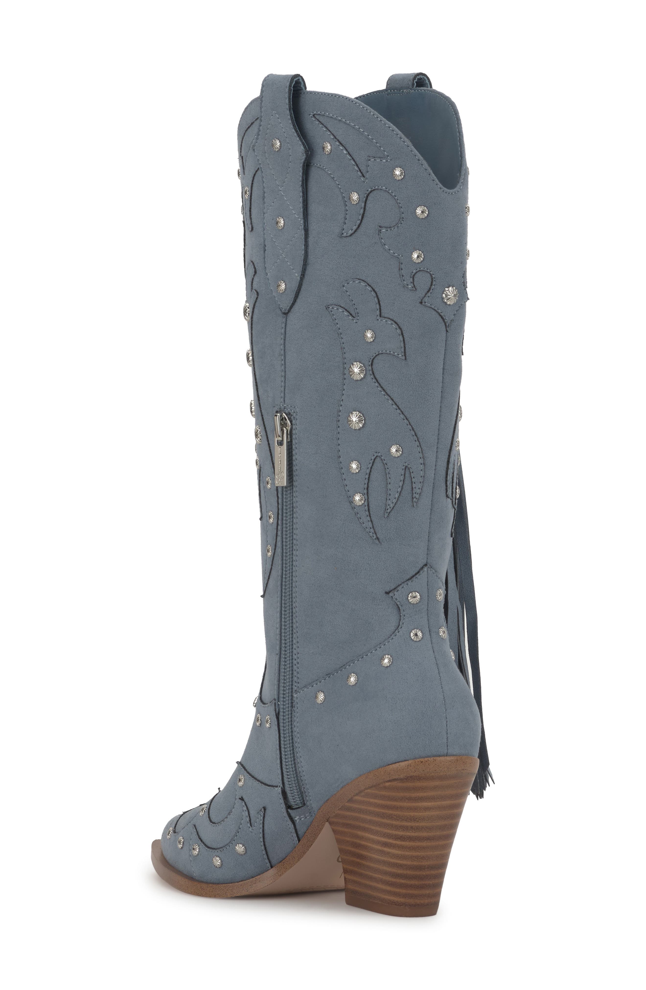 Piarin Pointed Toe Western Boot, Alternate, color, ASH BLUE