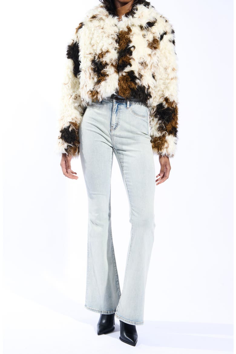 Enora Faux Fur Coat, Alternate, color, CREAM MULTI