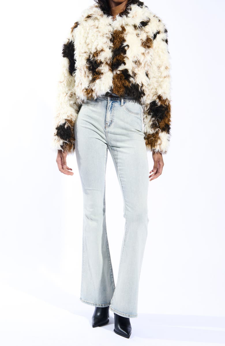 AZALEA WANG Enora Faux Fur Coat, Alternate, color, Cream Multi