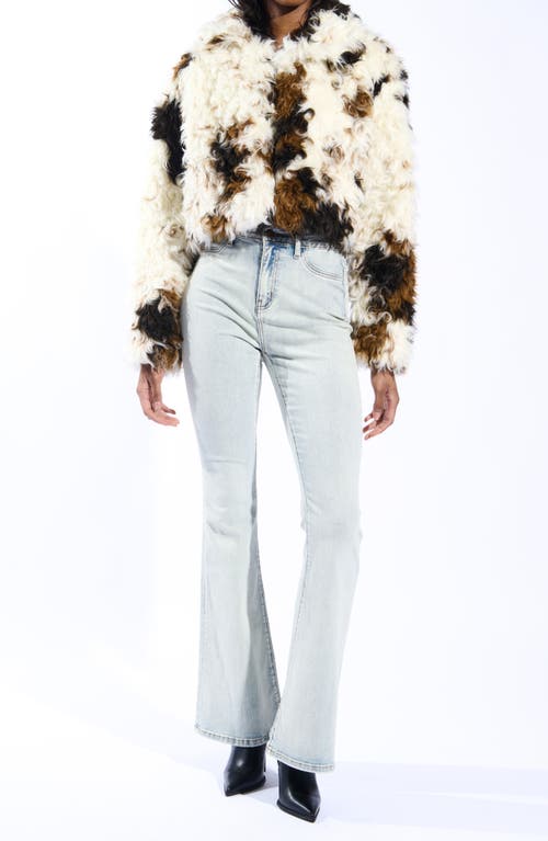 Azalea Wang Enora Faux Fur Coat In Multi