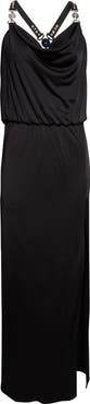 Versace Gathered Liquid Jersey Gown