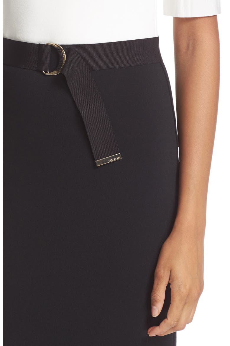 'Wandee' Colorblock D-Ring Sheath Dress, Alternate, color, BLACK/ WHITE