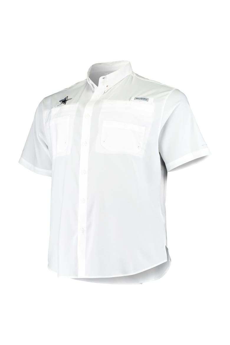 Men's Columbia White Dallas Cowboys Big & Tall Tamiami Woven Button-Down Shirt, Alternate, color, White