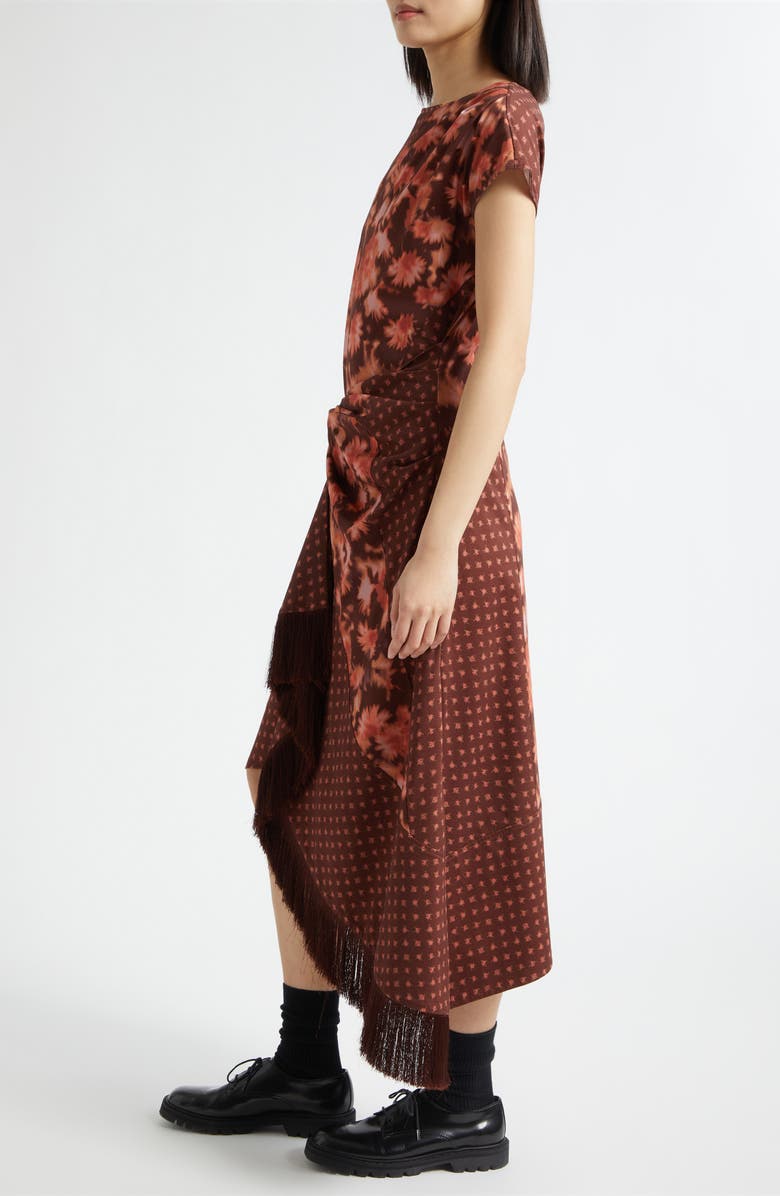 3.1 Phillip Lim Desert Flower Mixed Print Asymmetric Hem Cotton Dress, Alternate, color, Rust Multi