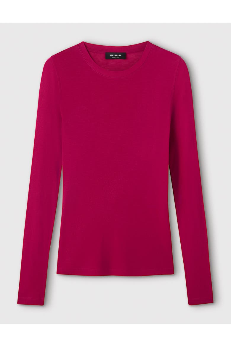 Wool Mix Jersey Crew Neck Top, Alternate, color, Pink