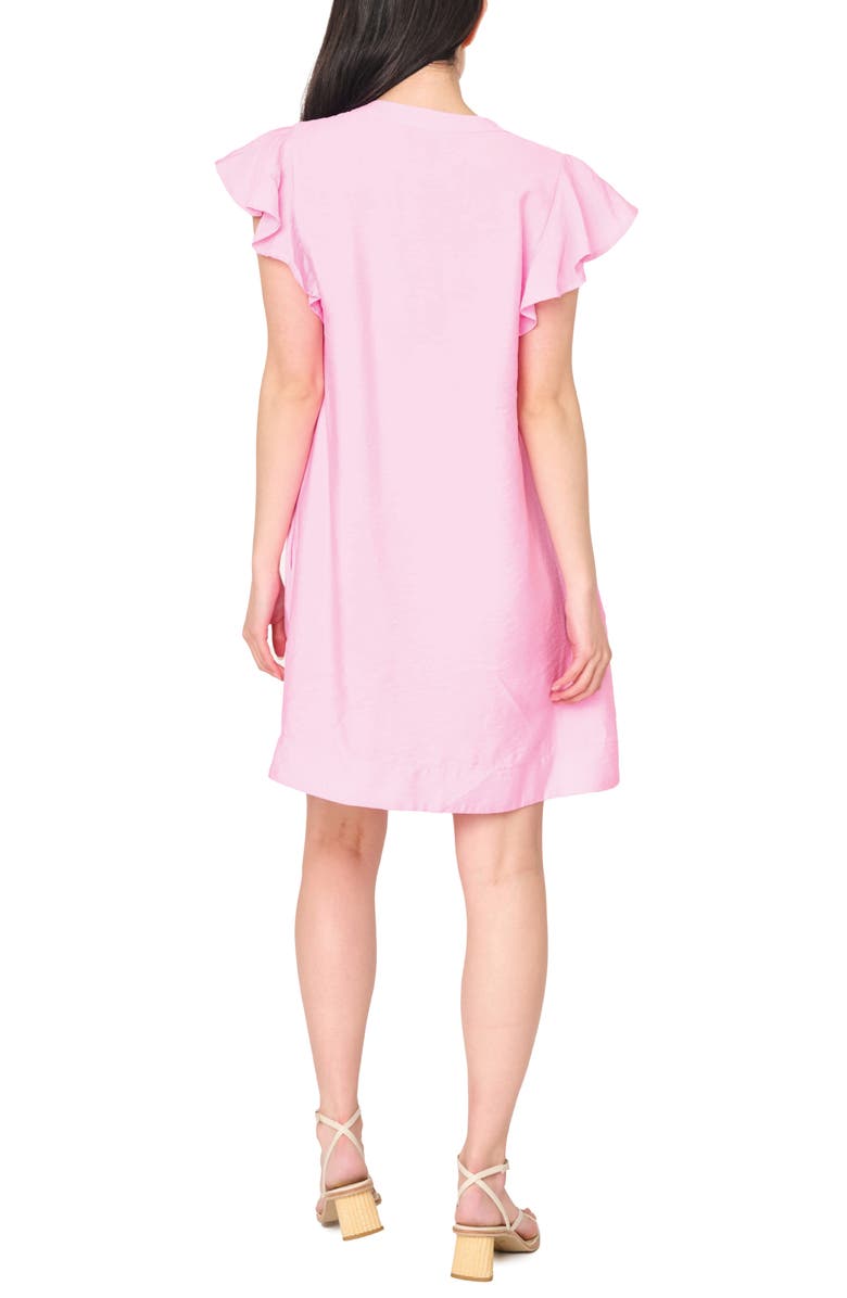 GIBSONLOOK Flutter Sleeve Notch Neck Shift Dress, Alternate, color, Lilac