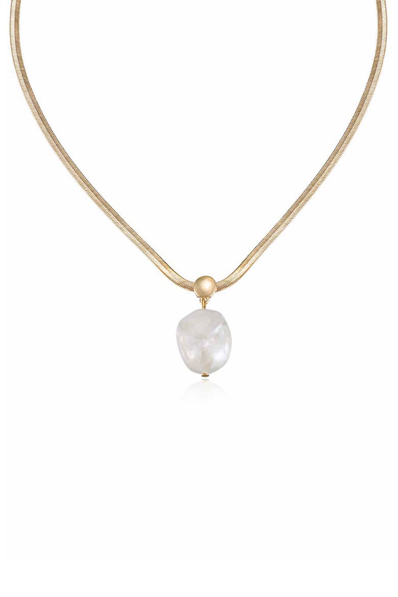 Cultured Baroque Pearl Pendant Necklace, Alternate, color, GOLD