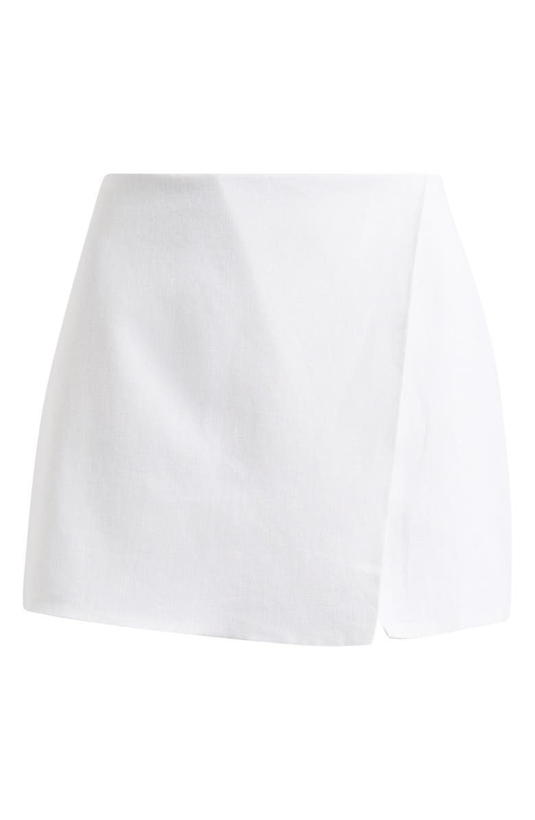 Steve Madden Avalon Wrap Front Linen Blend Skort, Alternate, color, White
