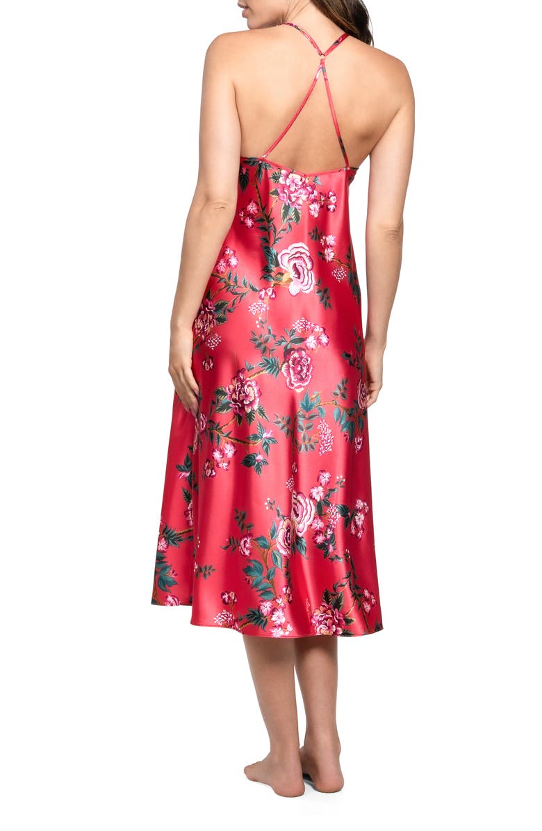 In Bloom by Jonquil Phoenix Lace Trim Satin Nightgown, Alternate, color, Red