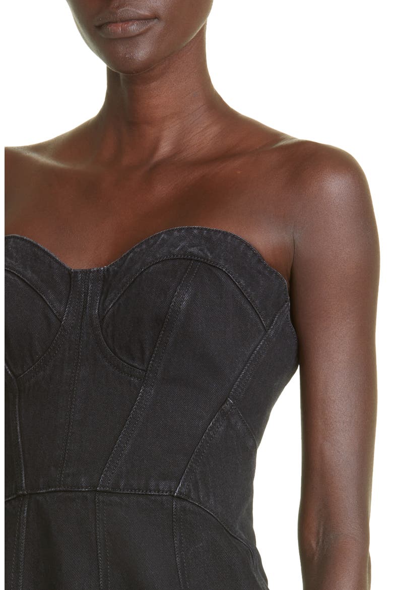 Sleeveless Denim Minidress, Alternate, color, BLACK