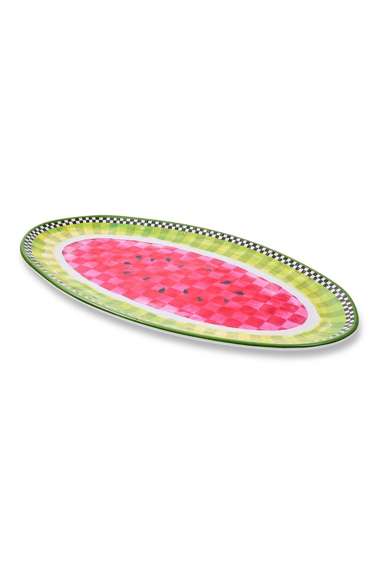 Watermelon Oval Melamine Platter, Main, color, GREEN
